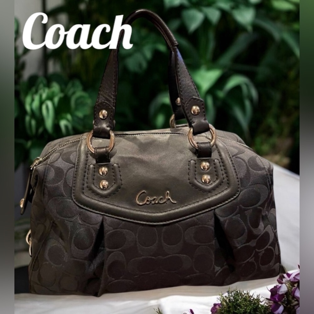 Coach Ashley Signature Satchel In Black. Euc - image 1